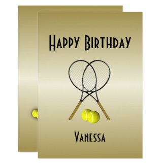 Tennis Birthday Party Invitation with RSVP