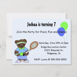 Tennis Birthday Party Invitations