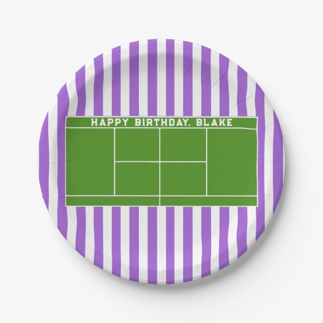 Tennis Birthday Party Paper Plates (Front)