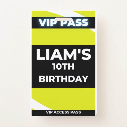 Tennis birthday Party VIP Pass Badge