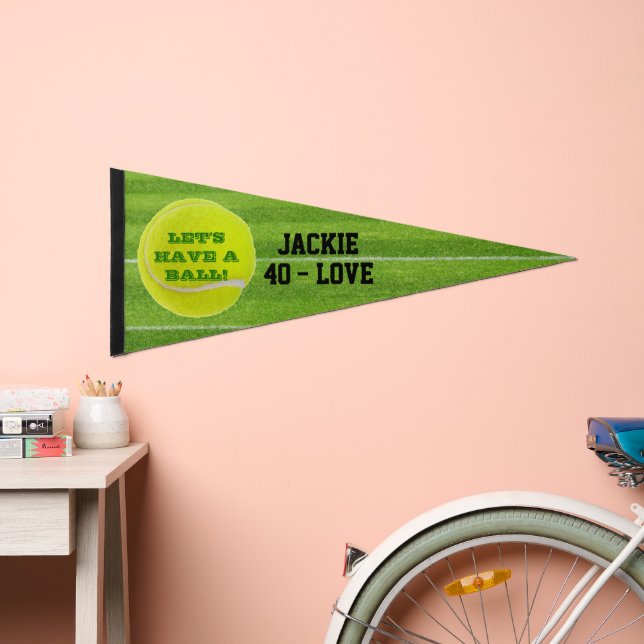 Tennis Birthday Pennant Flag (Front)