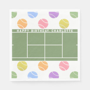 Tennis Birthday Personalized Napkins