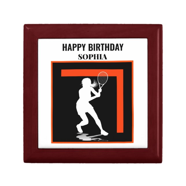 Tennis Birthday, Tennis Girl Player  Gift Box (Front)