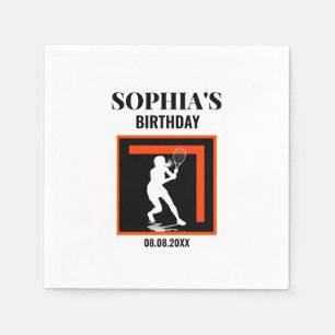 Tennis Birthday, Tennis Girl Player  Napkins