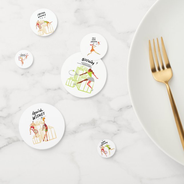 Tennis Birthday Wishes for Tennis Player Confetti (Group)