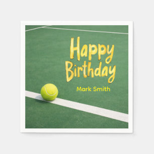 Tennis Birthday with ball on the court  Napkins