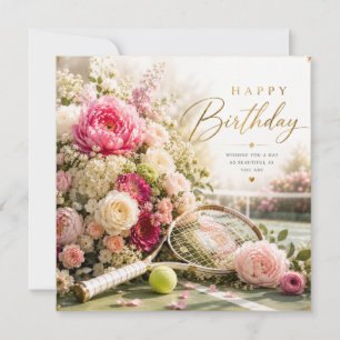 Tennis Birthday with flowers
