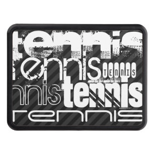 Tennis; Black & Dark Gray Stripes Hitch Cover