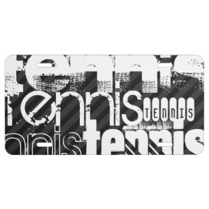 Tennis; Black & Dark Gray Stripes License Plate