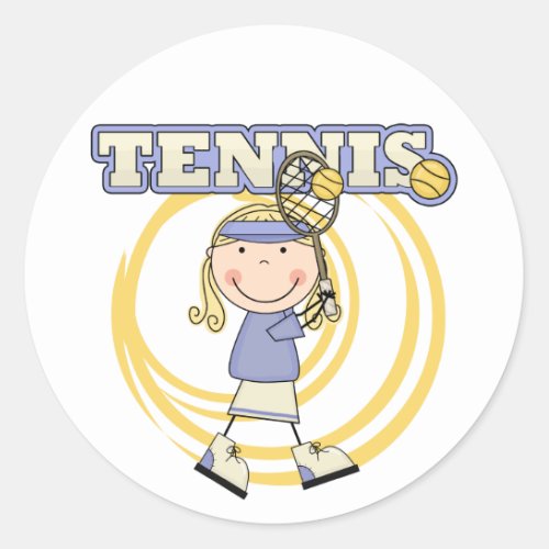 TENNIS _ Blond Girl Tshirts and Gifts Classic Round Sticker
