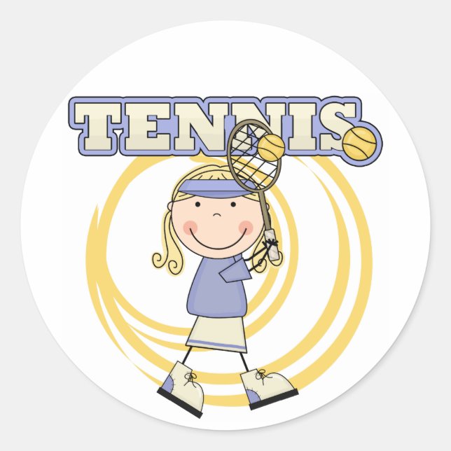 TENNIS - Blond Girl Tshirts and Gifts Classic Round Sticker (Front)