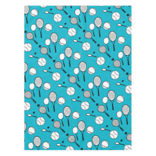 Tennis blue black white tablecloth