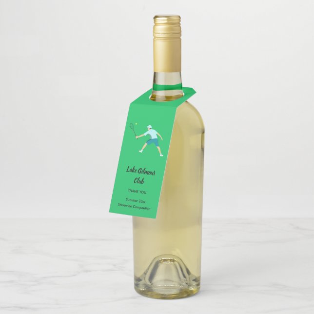 Tennis Bottle Hanger Tag (Angled)
