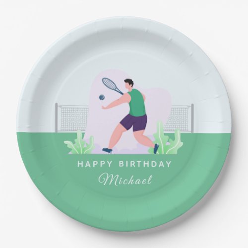 Tennis Boy Birthday Party Coach Green Grass Sport  Paper Plates