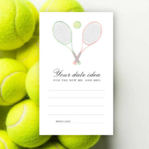 Tennis Bridal shower Date night ideas Enclosure Card