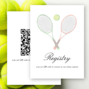 Tennis Bridal shower QR code for registry Enclosure Card