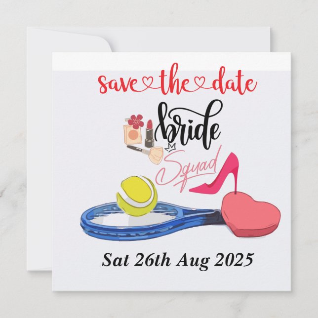 Tennis Bride squad Party Bachelorette  Invitation (Front)