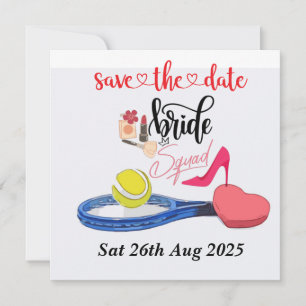 Tennis Bride squad Party Bachelorette Invitation