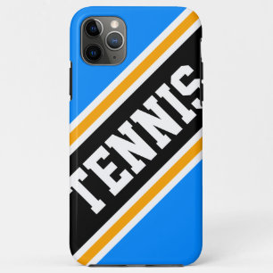 TENNIS Bright Blue Black Orange White Stripes iPhone 11 Pro Max Case