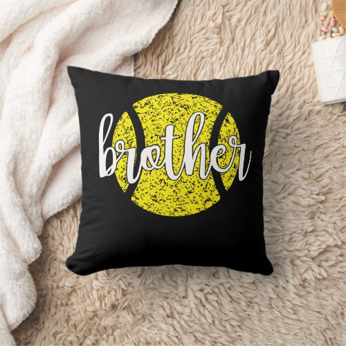 Tennis Brother for Tennis Player with ball and net Throw Pillow