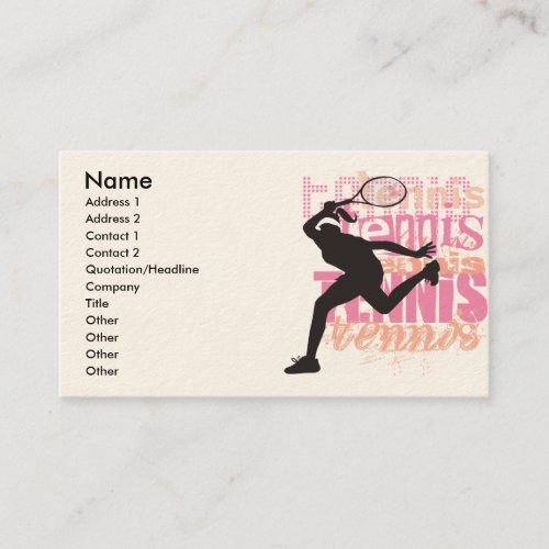 Tennis Business Card