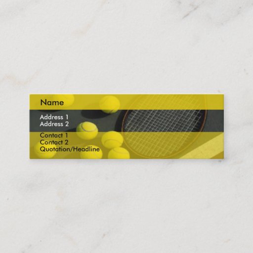 Customizable Tennis Business Card