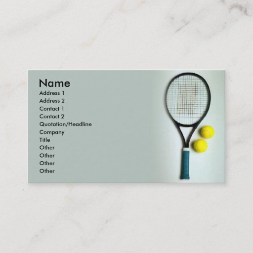 Customizable Tennis Business Card