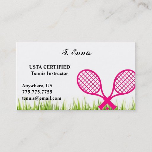 Customizable Tennis Business Card