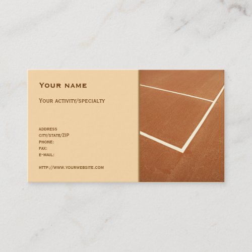 Tennis business card