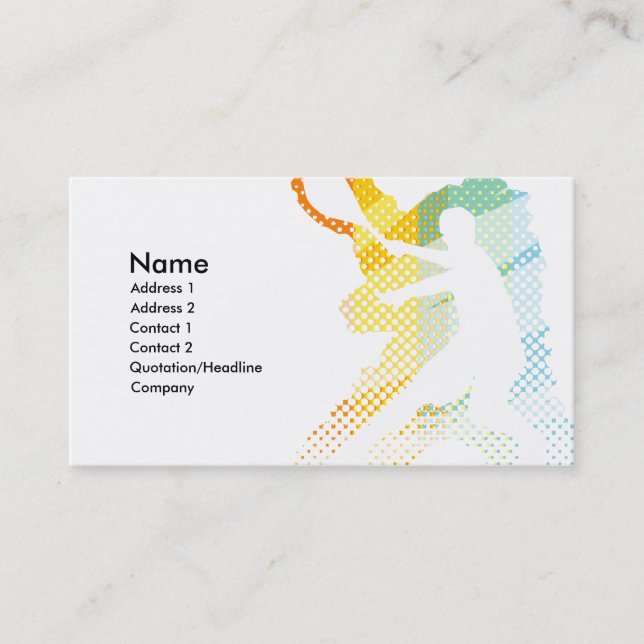 TENNIS BUSINESS CARD FOR TOURNAMENT TRAINER COACH (Front)