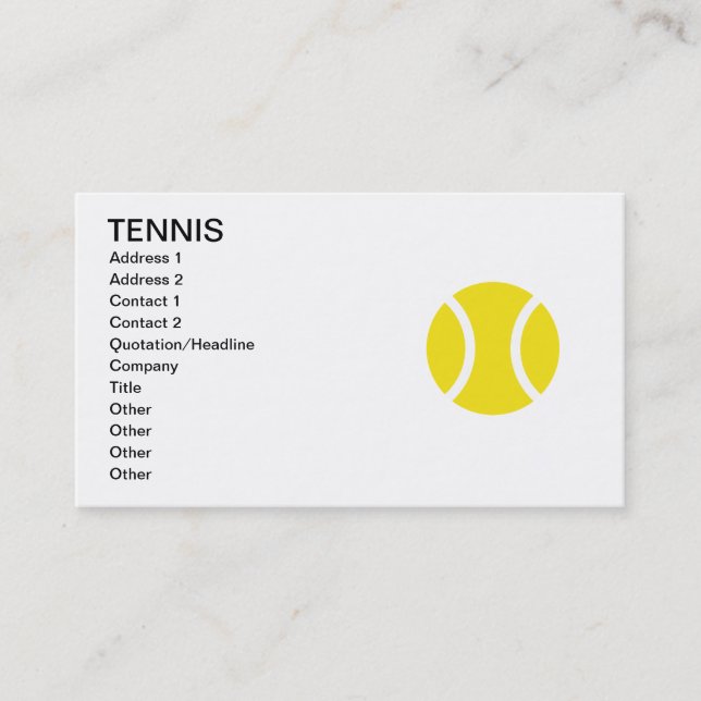 Tennis business card template (Front)