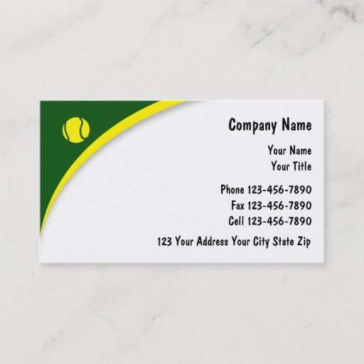 Customizable Tennis Business Cards
