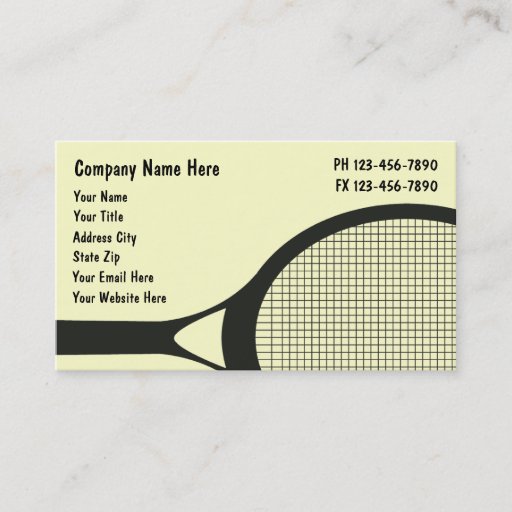 Customizable Tennis Business Cards