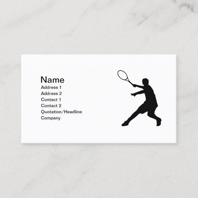 Tennis business cards | Customizable design (Front)