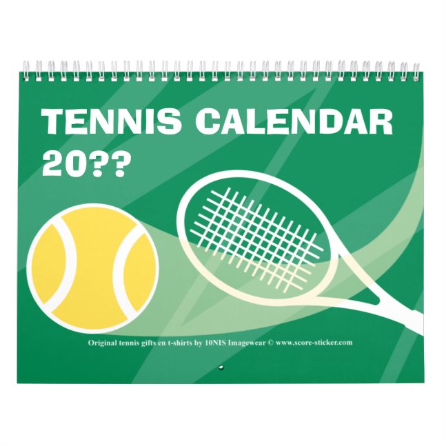 Tennis Calendar gift with colorful illustrations (Cover)