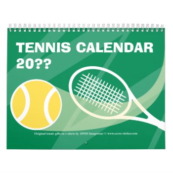 Tennis Calendar Gift With Colorful Illustrations by imagewear at Zazzle