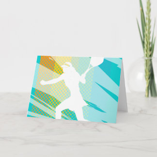 Tennis card with female tennisplayer print