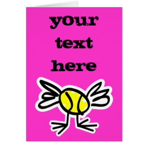 Tennis card with personalized text