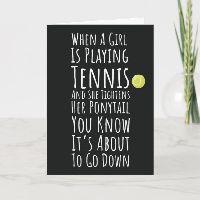 Tennis Cards For Teen Girls Kids Her Sporty Girly (Front)