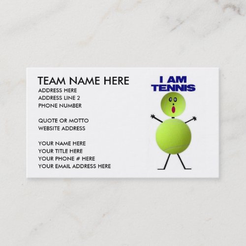 Tennis Cartoon Business Card
