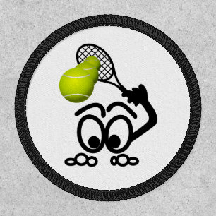 Tennis Cartoon Stickman Circle Patch