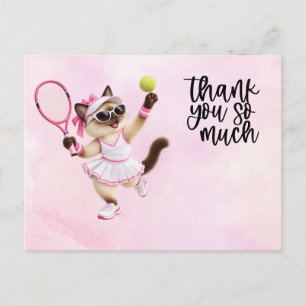 Tennis Cat Player is playing tennis Postcard