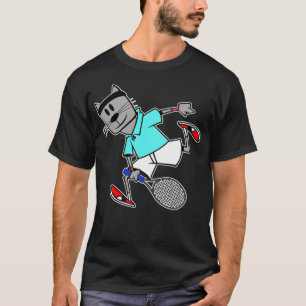 Tennis cat record champion funny tennis  T-Shirt