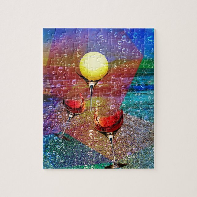 Tennis celebrates in full color jigsaw puzzle (Vertical)
