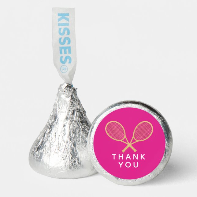 Tennis Chic Birthday Custom Pink and Gold Hershey®'s Kisses® (Front)