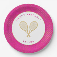 Tennis Chic Sports Themed Pink and Gold