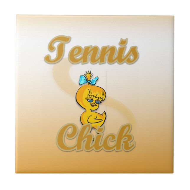 Tennis  Chick Ceramic Tile (Front)