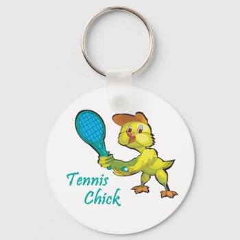 Tennis Chick Keychain by freespiritdesigns at Zazzle