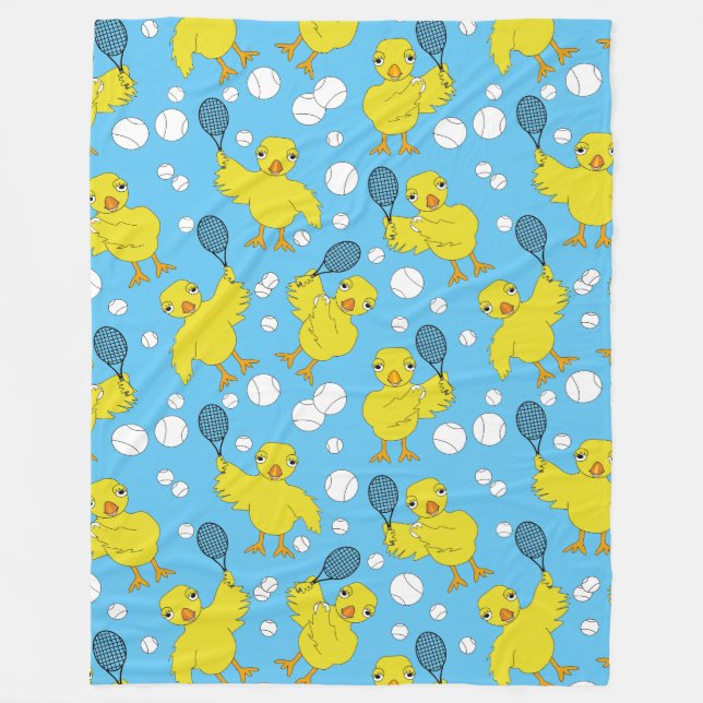 Tennis Chick Pattern Fleece Blanket (Front)