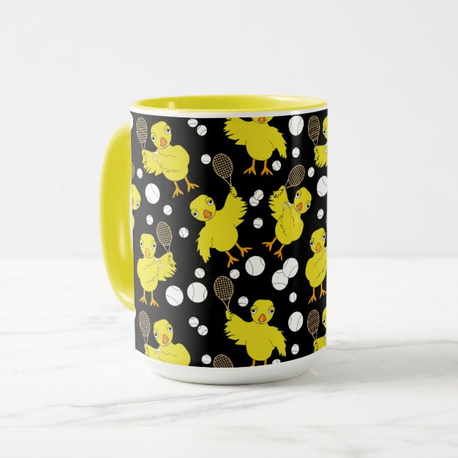 Tennis Chick Pattern Mug (Front Left)
